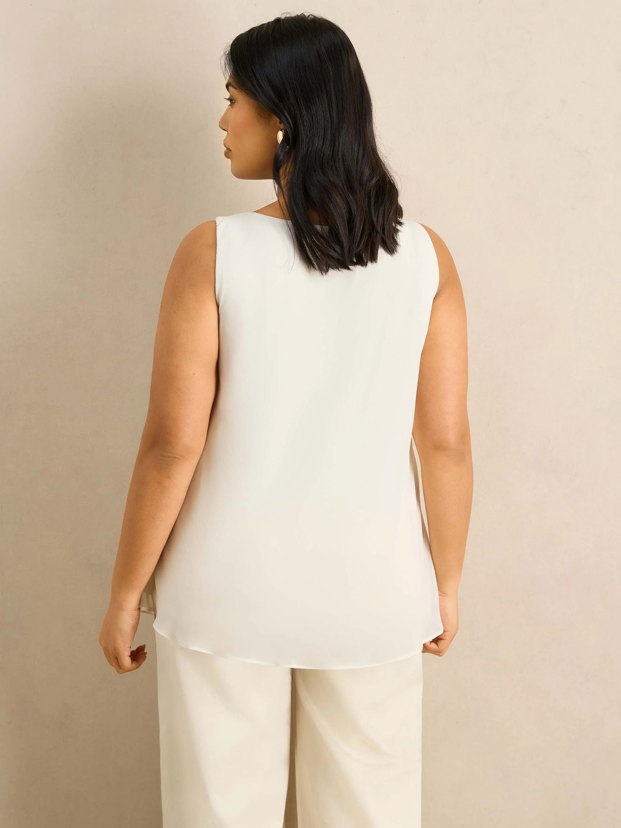 Ivory Cowl Neck Vest - Image 5