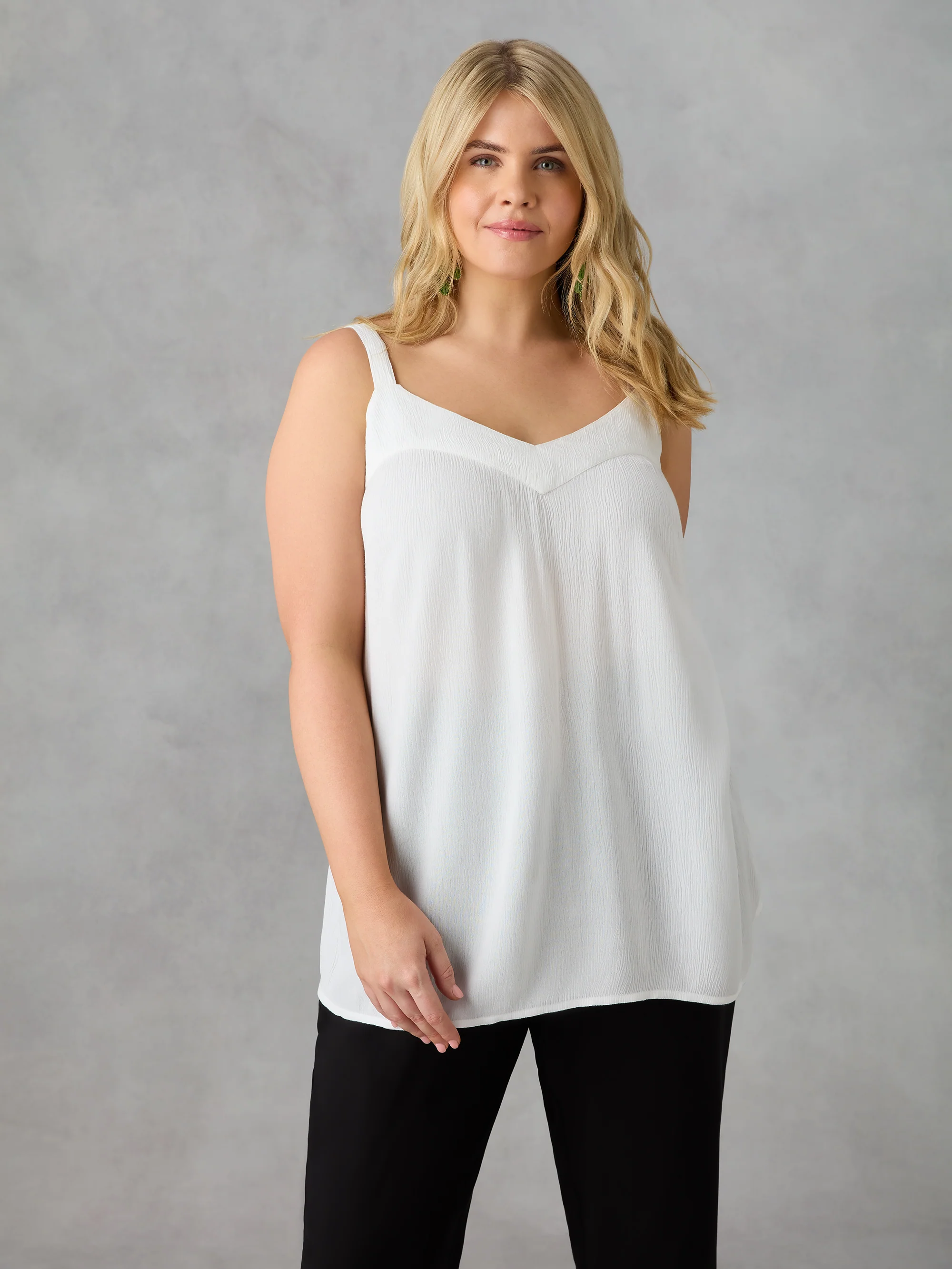 White Crinkle Cami - Image 3