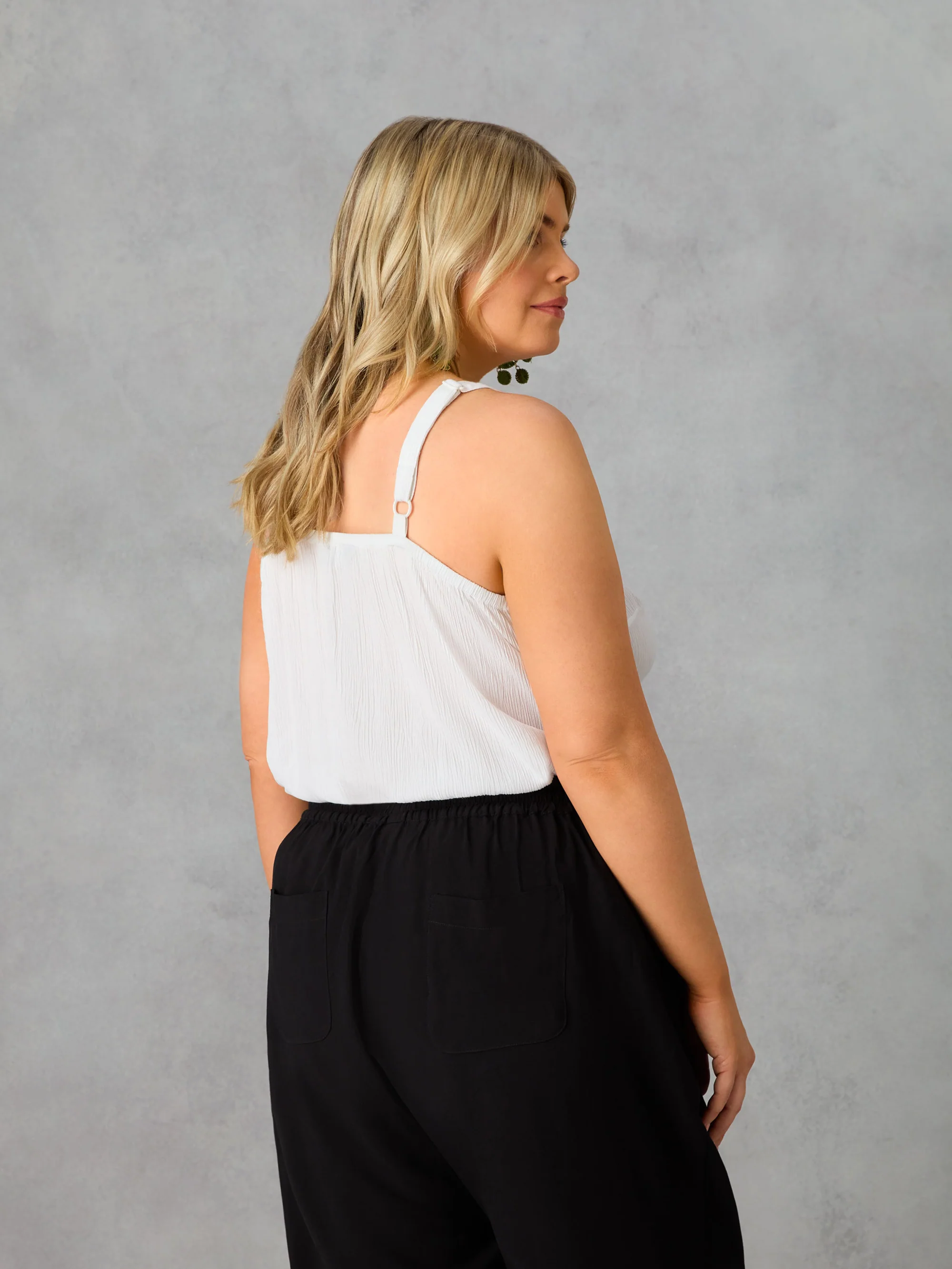 White Crinkle Cami - Image 5