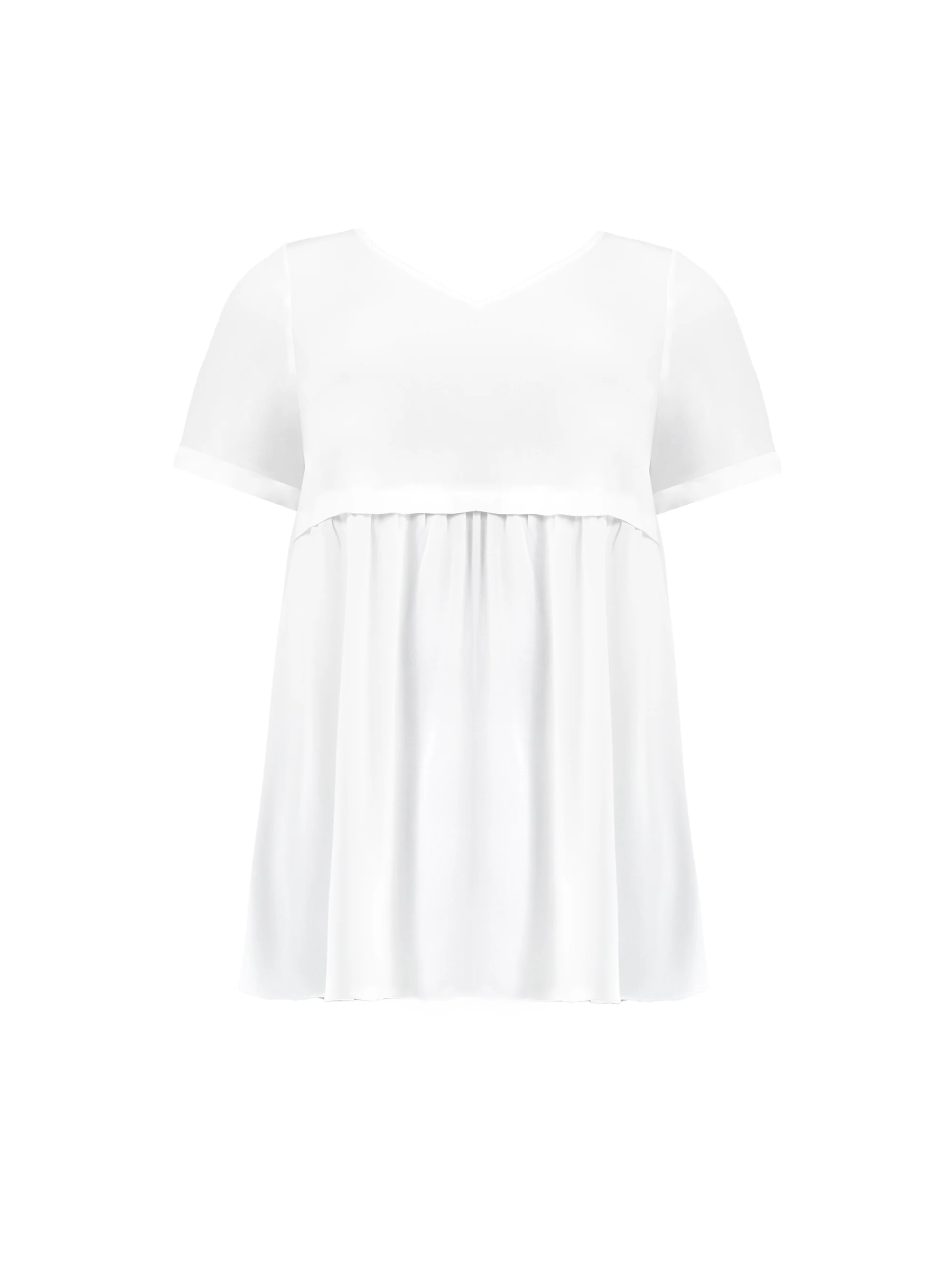 White Peplum Smock Blouse - Image 4
