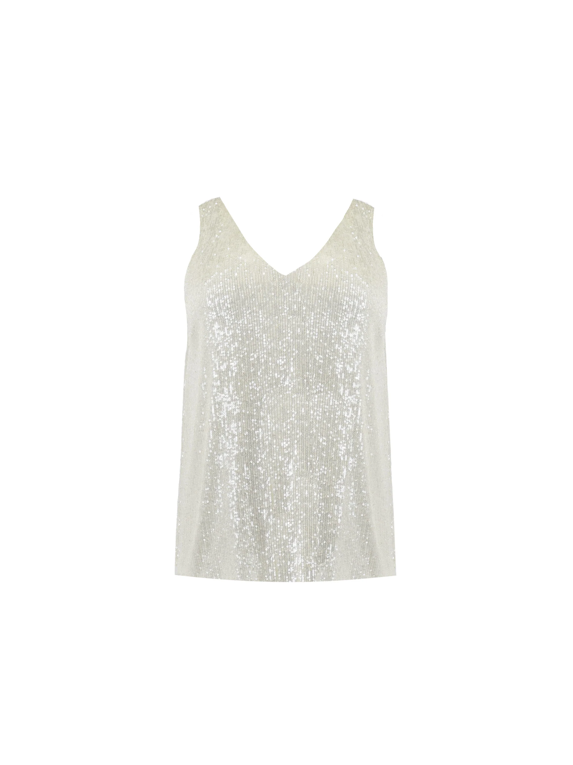 White Sequin Vest Top - Image 4