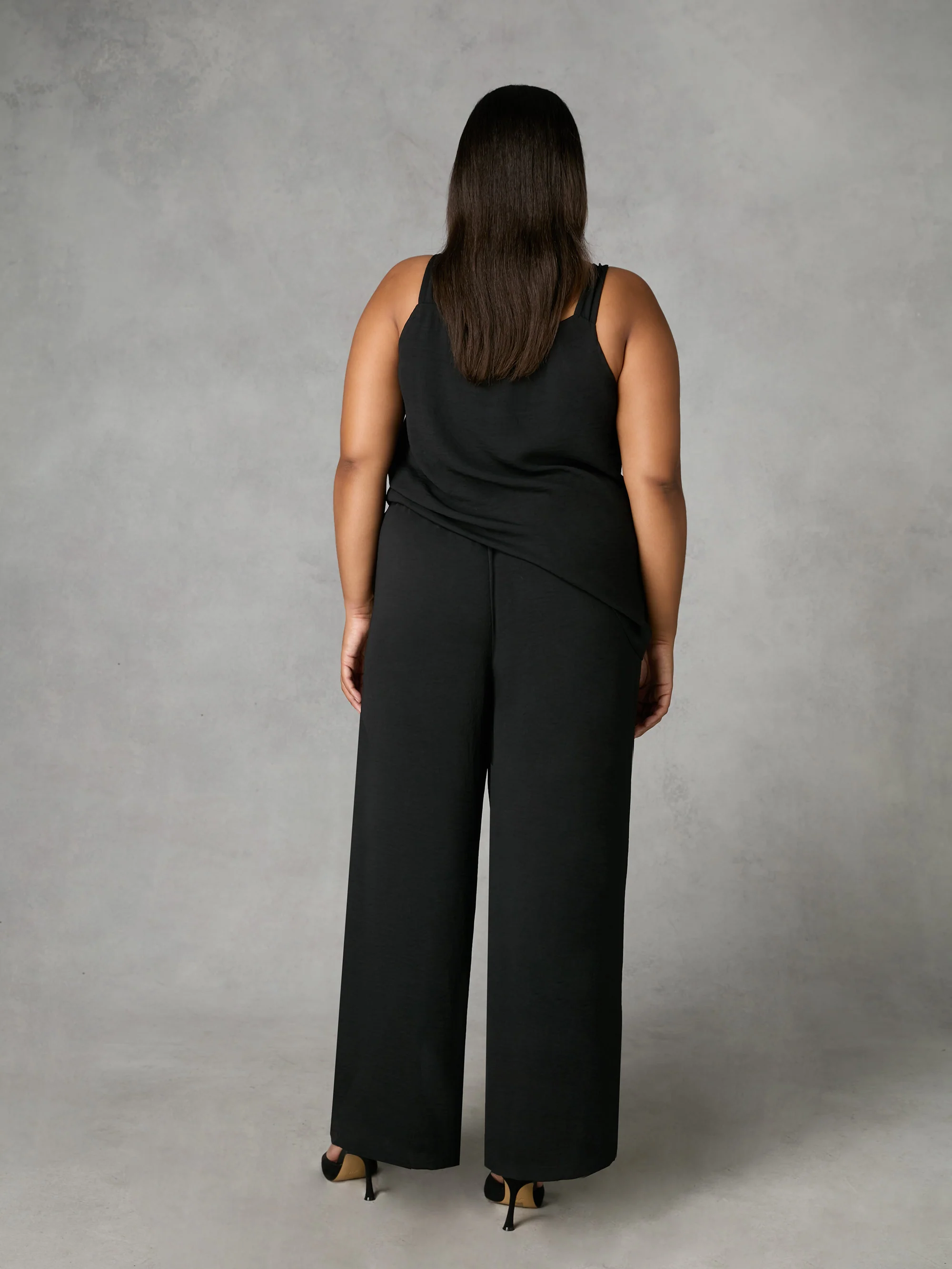 Black Wide Leg Trousers - Image 3
