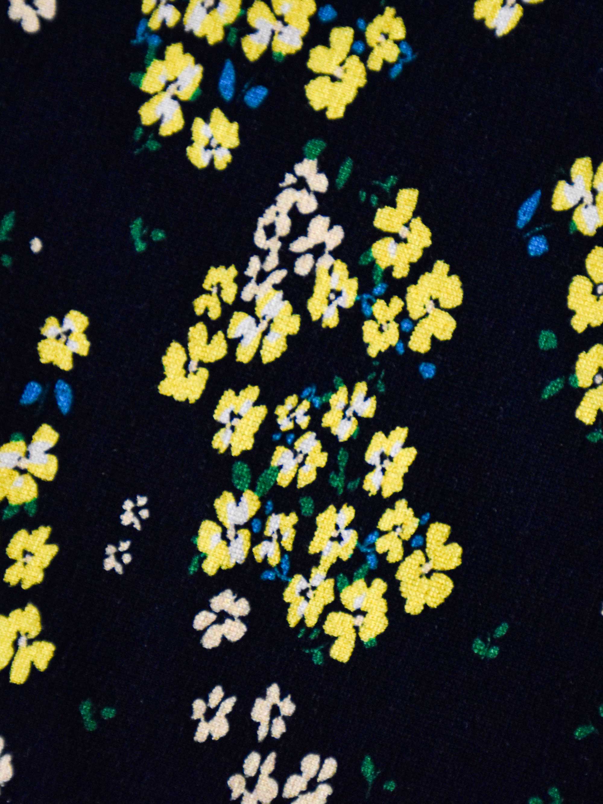 Yellow Ditsy Print Jersey Pleat Front Top - Image 7