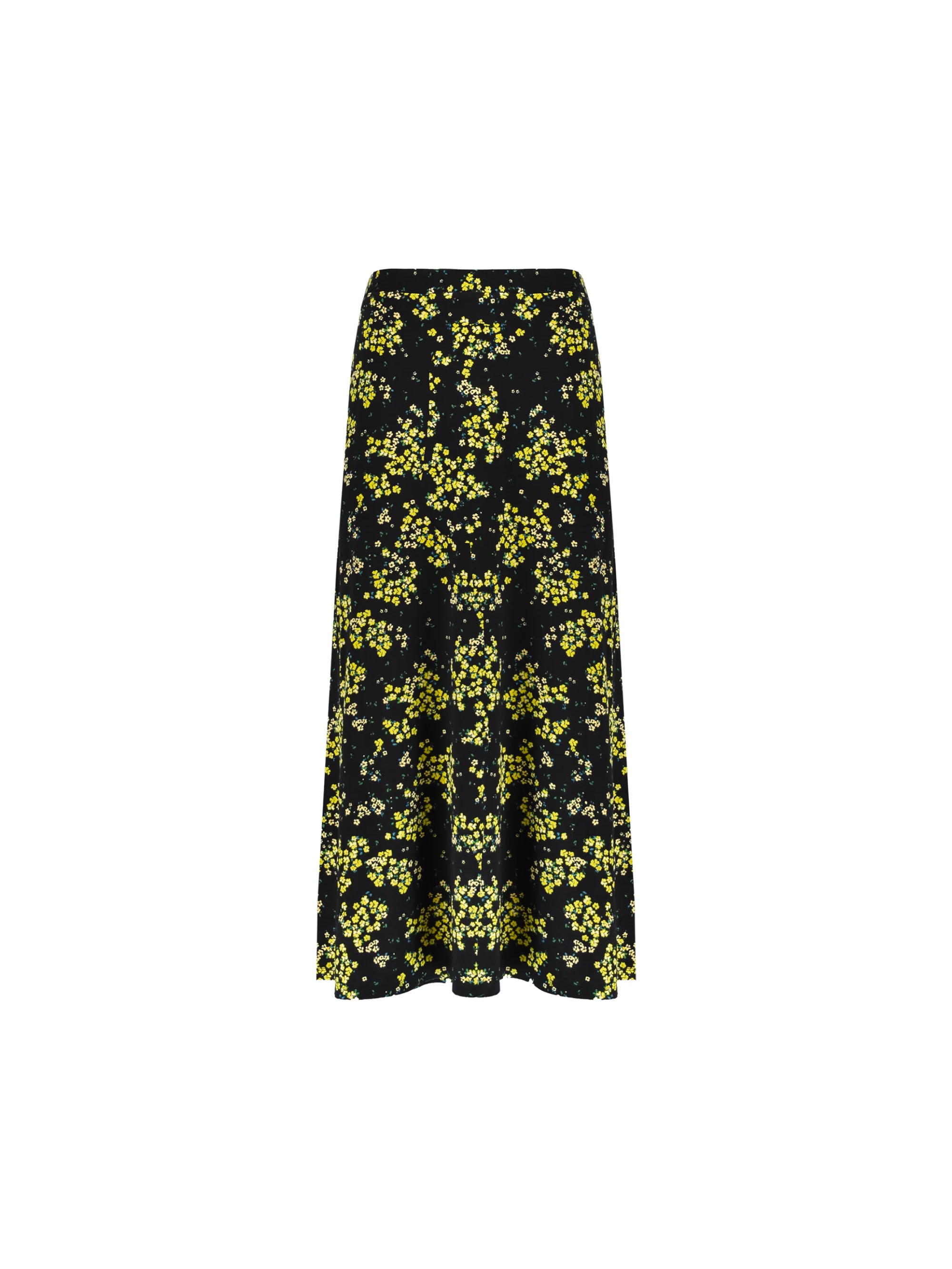 Yellow Ditsy Print Jersey Swing Skirt - Image 7